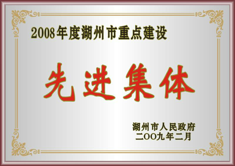 2008年度湖州市重點建設先進集體